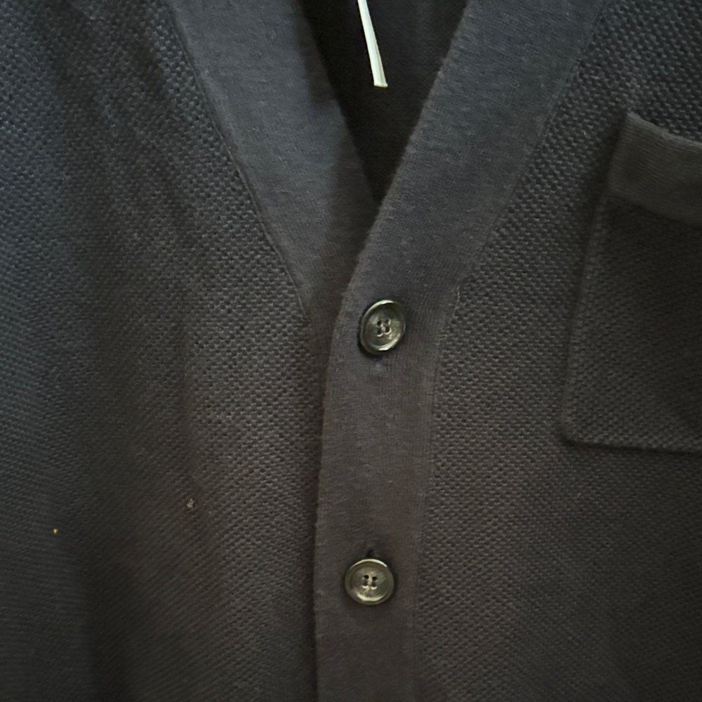 New With Tags J. Crew Men's Cotton Cashmere Navy Cardigan Sweater, Size Medium - Picture 6 of 7